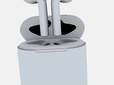 White Wireless Earbuds With Charging Case For Daily Use Electrical Appliances 3d model