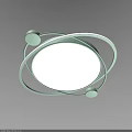 Modern Green Circular Design Ceiling Light With White Central Light And Small Round Accents 3d model