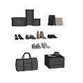 modern bags shoes hat 3d model