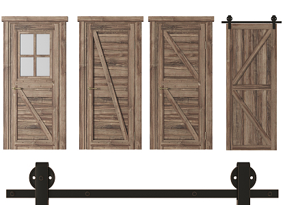 Industrial LOFT Barn Door 3d model