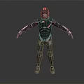 Modern Combat Weapon Armor With Black Red Accents And Mechanical Structure 3d model