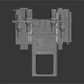 Gray Metal Industrial Machinery Component with Cylindrical Parts Support Frame and Platform
