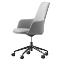 Modern Office Desk and Chair Set with Multi Colored Fabric Seats and Rolling Wheels