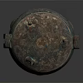 Ancient Bronze Ding With Decorative Lid Handles And Three Legs Design 3d model