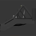 Modern Stage Construction With Red Decorative Elements Lighting Structure And Central Installation
