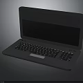 Black Laptop With Sleek Design Keyboard And Black Screen Electronic Device