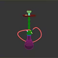 Modern Table With Decorative Hookah Stand And Contemporary Design Elements 3d model