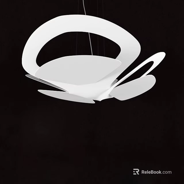 White Irregular Shaped Chandelier With Modern Artistic Unique Design For Interior 3d model