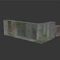 Modern Gray Reception Desk Furniture With Textured Cabinets And Sleek Countertop