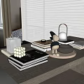 Modern table ornaments books pen container table lamp crafts 3d model