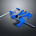 High Quality Blue Hardware Clamps With Ergonomic Design For Workshop Use 3d model