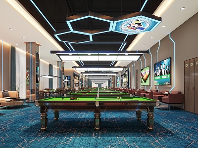 Modern Billiard Room 3d model