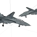 Two Advanced Fighter Jets With Aerodynamic Design And Gray Camouflage