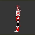 Red And White Hooded Anime Character 3D Model With Skirt Gloves And Boots