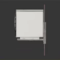 White Outdoor Air Conditioner Fan Unit with Metal Frame Mounting Brackets and Ventilation Grille
