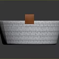 Stylish Pet Basket With Gray Woven Design And Orange Handle