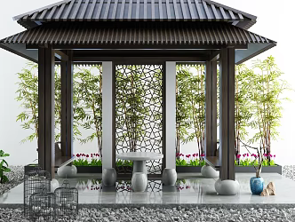 New Chinese Pavilion Outdoor Leisure Courtyard 3d model
