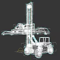 Red and Orange Forklift with High Mast Cab and Extended Forks for Industrial Material Handling