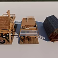 Modern Wooden House Structures With Deck Staircase And Hanging Chair