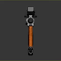 Tactical Rifle With Silver Body Orange Stock Scope Hollow Design On Dark Surface With Reflection