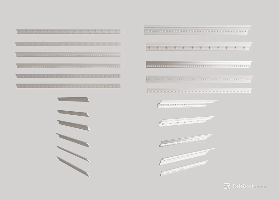 Different Types of Decorative Lines with Assorted Patterns and Shapes for Design 3d model 