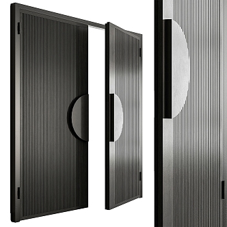 Modern double door entry door panel 3d model