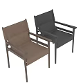 Modern Design Accent Chair With Brown Black Leather Upholstery And Metal Frame