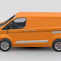 Orange Commercial Van With Modern Exterior Design And Stylish Body Features