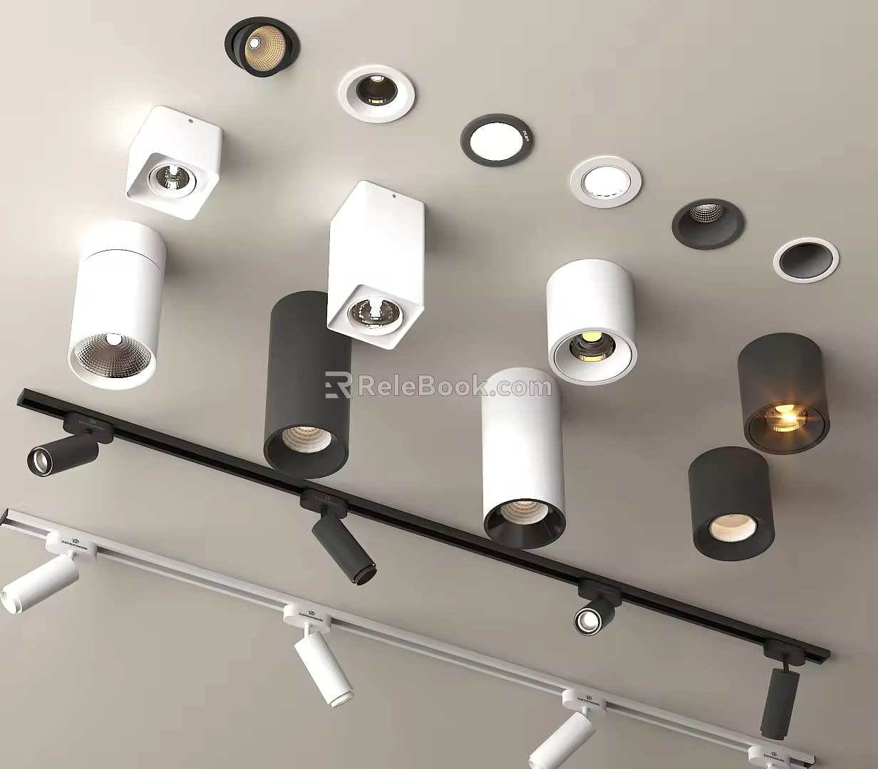 Modern Downlight Spotlight Mounting Downlight Embedded Downlight Spotlight Magnetic Track Light Steering Type 3d model