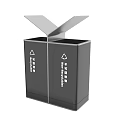 Public Facility Dual Compartment Recycling Bins With Recycle Symbols For Waste Sorting