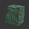 Irregular Stacked Brick Structure With Multicolored Bricks And Textured Surface Design