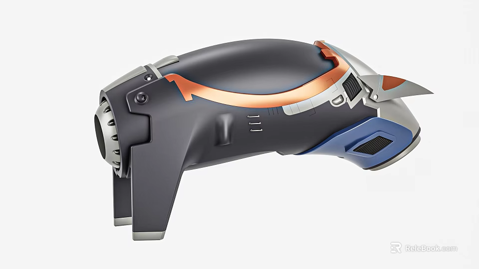 Space And Aerospace Mechanical Device With Black Orange Blue Structural Design Components 3d model 