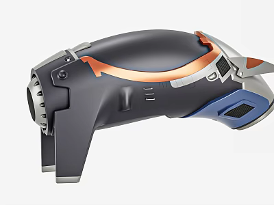 Space And Aerospace Mechanical Device With Black Orange Blue Structural Design Components 3d model