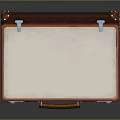Open Brown Leather Suitcase With White Interior Orange Trim And Metal Locks