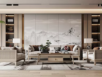 New Chinese Living Room 3d model