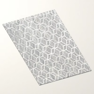 Gray Geometric Pattern Rug With Modern Design And Intricate Texture 3d model
