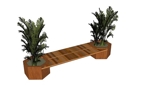 Flower Pond Sitting Stool Combination 3d model