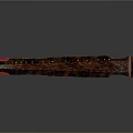 Traditional Wooden Long Home Decor Item With Red Edge And Textured Surface