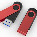 Red And Black USB 3.0 Flash Drives With Sliding Design For Digital Storage Use