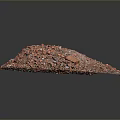 Red Gravel Processing Equipment With Mixed Stone Chips And Grey Background 3d model