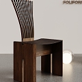 Modern Log Middle Ancient Dining Chair 3d model