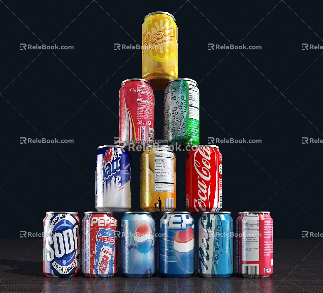 Modern cans 3d model