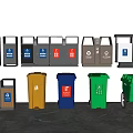 Modern garbage bin garbage classification 3d model