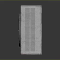 Gray Air Conditioner Outdoor Unit Electronic Appliance With Fan And Ventilation Panel