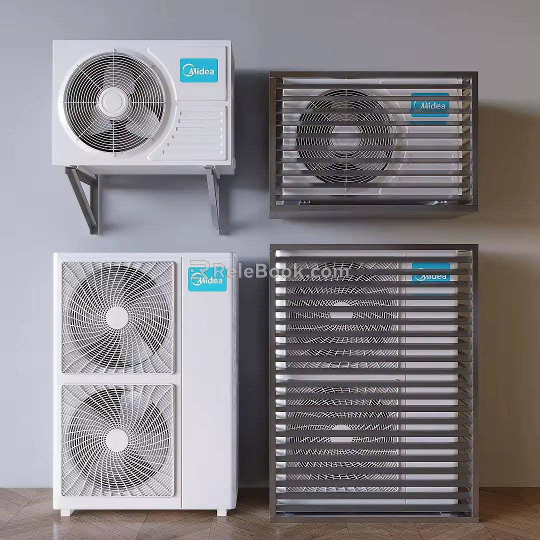 modern air conditioner external air conditioner compressor central air conditioner 3d model