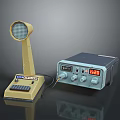 Yellow Sound Measurement Microphone And Blue Digital Display Instrument With Knobs 3d model