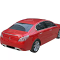 Red Sedan Car With Modern Design Silver Wheels And Tinted Windows