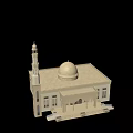 Ancient Architecture With Dome Minaret Arched Windows And Beige Exterior
