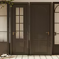 Dark Hinged Doors With Various Designs And Glass Panels For Interior Spaces