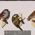 Unique Bird Shaped Wooden Wall Mounted Decorative Hooks For Home Decor